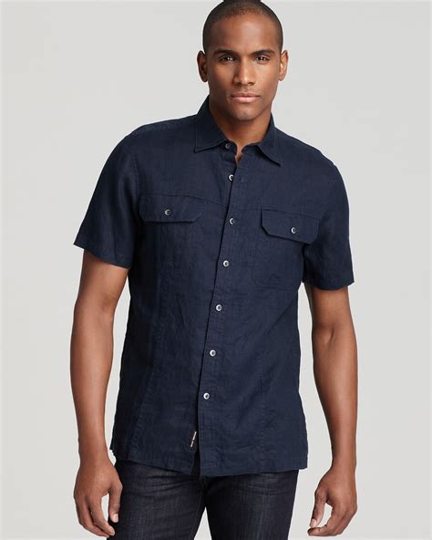 michael kors short sleeve button up|michael kors slim fit stretch shirt.